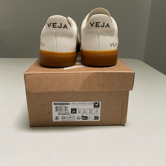 Veja Campo Leather Sneaker Extra White/Natural/Gum Sole 39EU/8US, 40EU/9US NIB - Picture 8 of 11